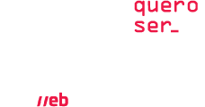Logotipo do programa Quero Ser Dev onde a letra O foi substituída pelo símbolo de Vênus